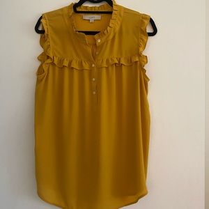 Loft Mustard Sleeveless Top Size L